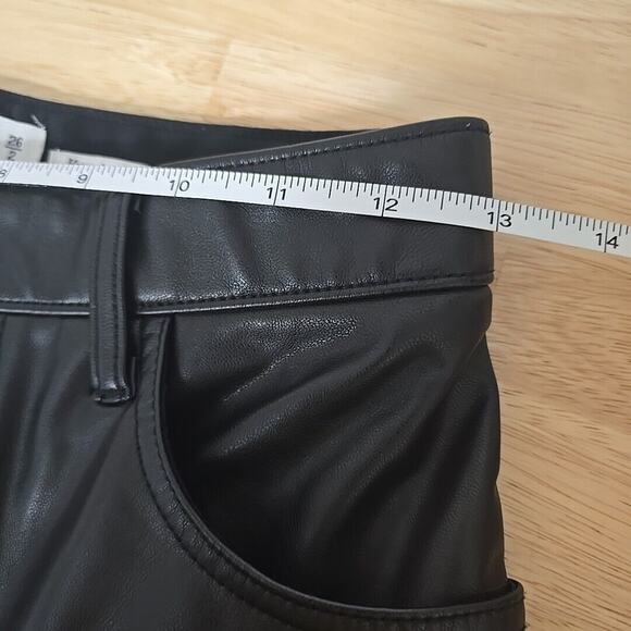 Abercrombie & Fitch The 90s Straight Ultra High Rise Vegan Leather Pants Size 26 - Picture 6 of 13